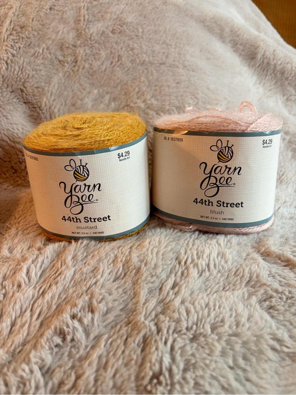 Yarn Bee 44th Street Yarn - Mustard and Blush